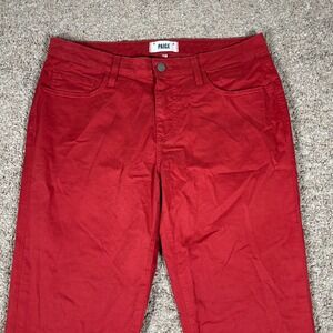 Paige Normandie Red Straight Leg Jeans Mens 34 Pants Cotton Blend